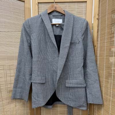 Viktoria & Woods Womens  Size XL Blazer Black  / Grey / White 
