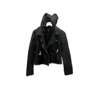 Womens  Size 12 Biker Jacket Black  