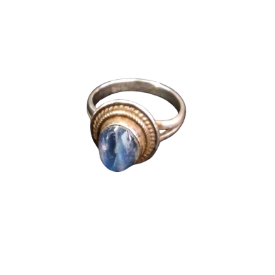  Womens Blue Labradorite stone  Ring 925 Silver Celtic Design