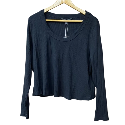 BNWT Forever New Womens Size 22 Black Long Sleeve Top  