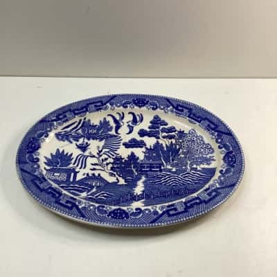 Vintage Japan Blue Willow Plate