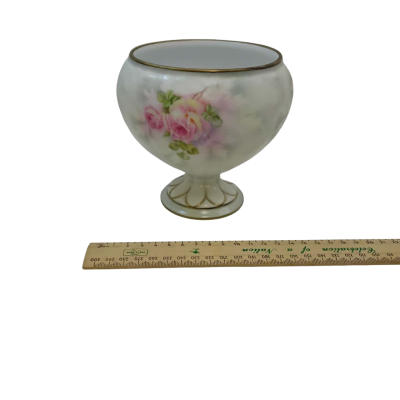Vintage Royal Bayreuth vase with a rose pattern. 