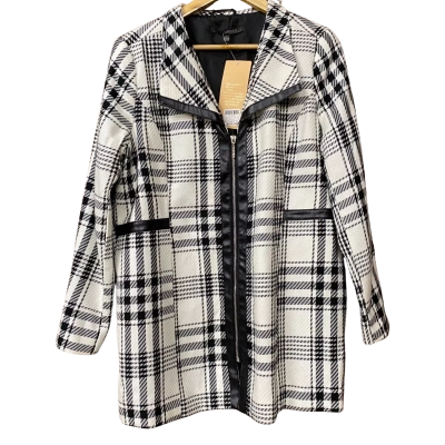 BNWT Liz Jordan Womens Size 14 Black/White Checked Jacket 