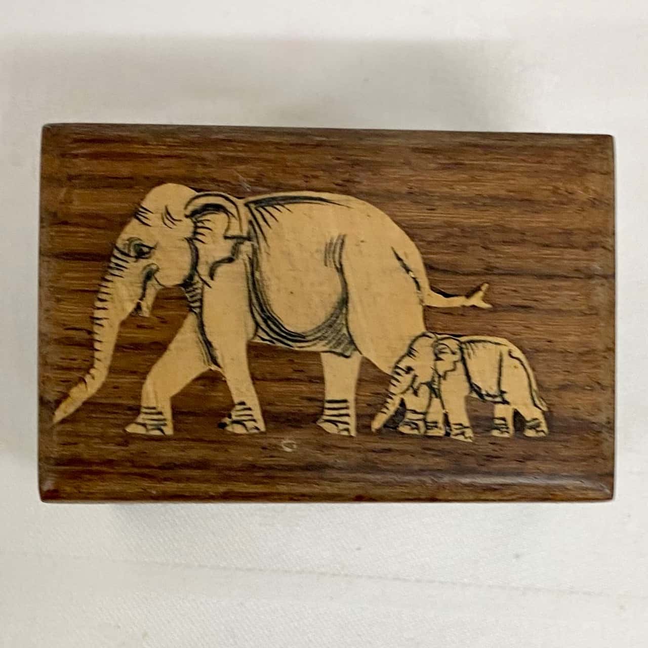 Wooden Elephants Trinket Box Handcrafted in India(s)