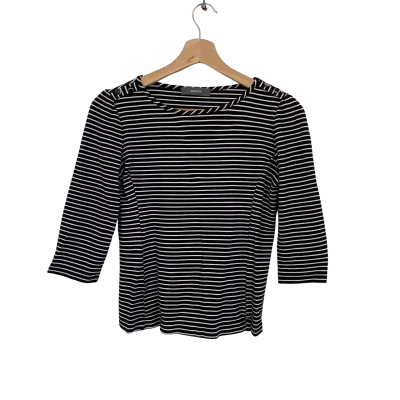 Marcs Womens  Size XS 3/4 Sleeve Top Black  / Striped / White 