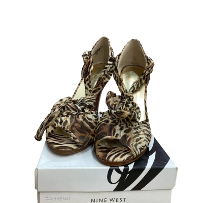 Nine West Womens Size 10 Brown Animal Print Heels