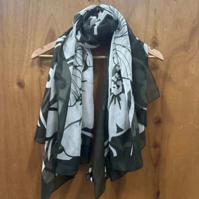 Milana Black/White Print Scarf 