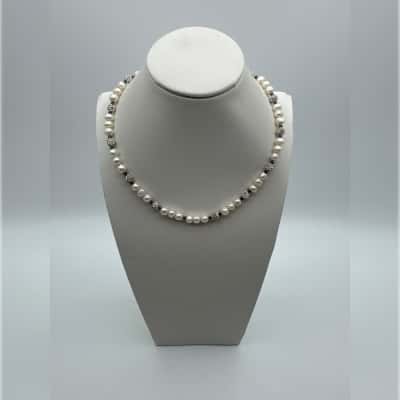  Gorgeous White Pearl Necklace Stamped 925 Italy 