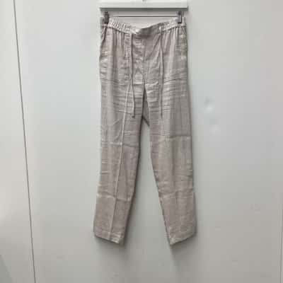 Sportscraft Linen Blend Pants Grey - Size 10