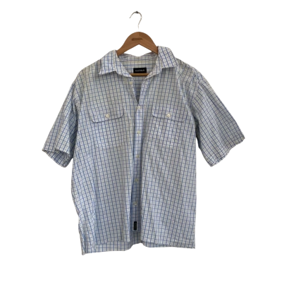 Gazman Mens  Size XL Short Sleeve Shirt Blue / Green / Pattern / White 