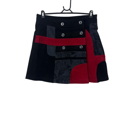 Desigual  Size 12 Mini Skirt / Wrap Skirt Black  / Red 