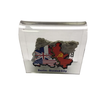 Authentic Fragment Of The Berlin Wall In Clear Acrylic Display