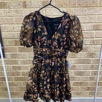 Pilgrim Womens VIDA PUFF SLEEVE MINI DRESS size 8 