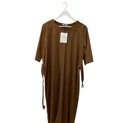 Zara Womens  Size XL Midi Dress Brown 