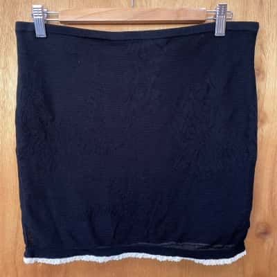 Bec & Bridge Black/White Trim Mini Skirt Size L