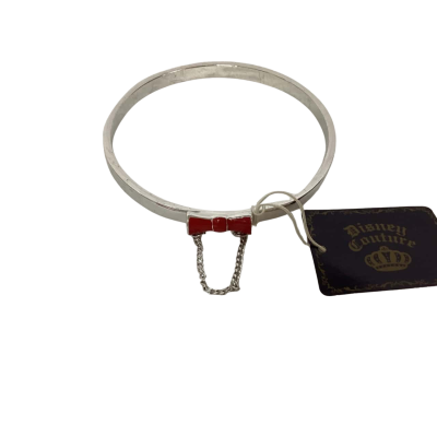 NEW Disney Couture Red Bow Bracelet Silver-tone