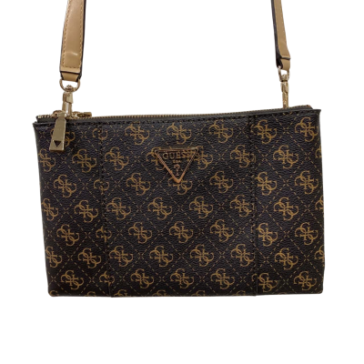 Guess Womens Handbag Beige / Brown / Gold 