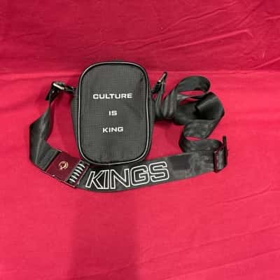 Culture King Unisex Side Bag with Custom Jacquard Strap Black  