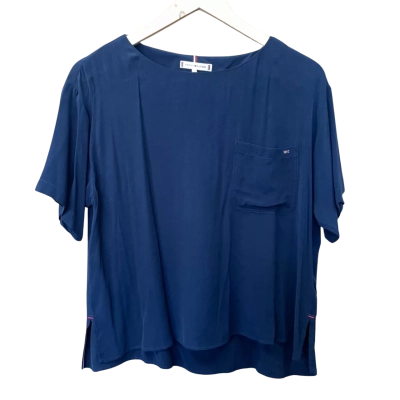Tommy Hilfiger Navy Blue Short Sleeve Top Size 36