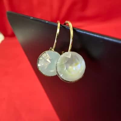  Womens Earrings Milky Glass Irridescent Earrings