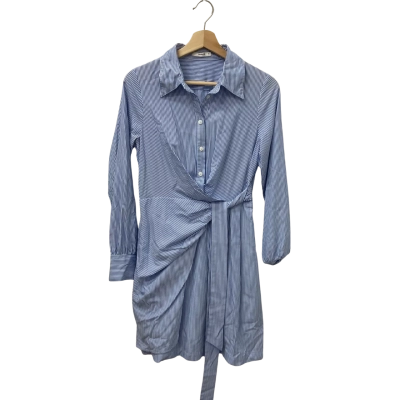 Sheike Womens  Size 8 Long Sleeve Dress Blue / White / Striped 