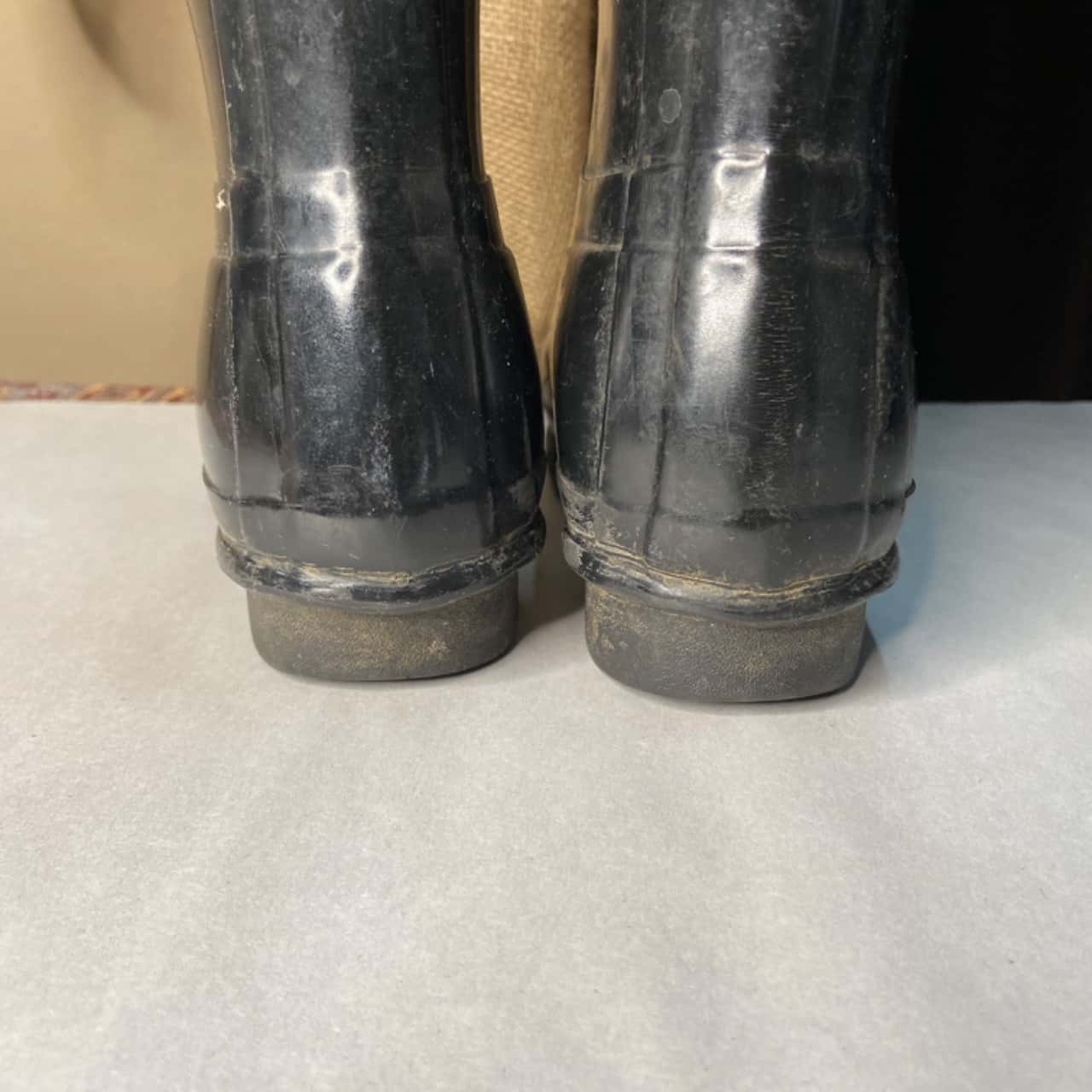 Hunter Womens Tall Gloss Gumboots Size 37 Black (s)