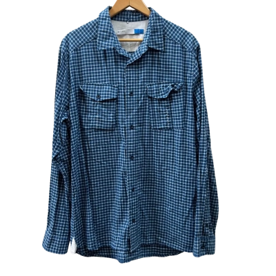 Adidas Mens Size XL Blue Checked Shirt