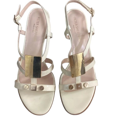 Peter Sheppard  Womens  Small Heel Size 39 Sandals Cream 
