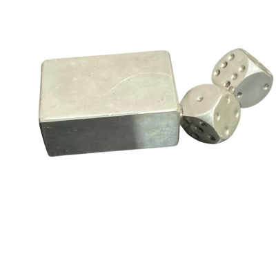 Art Deco Geometric/ Brutalist Pewter Dice Paperweight Sculpture 