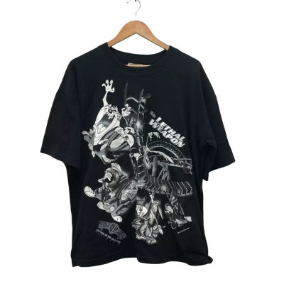 Vintage WB Movie World 1998 Lethal Weapon Ride Mens  Size XXL Short Sleeve T-shirt Black  