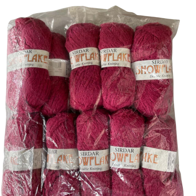 Sirdar Snowflake Double Knitting Yarn (Cerise). 10 x 50g balls.