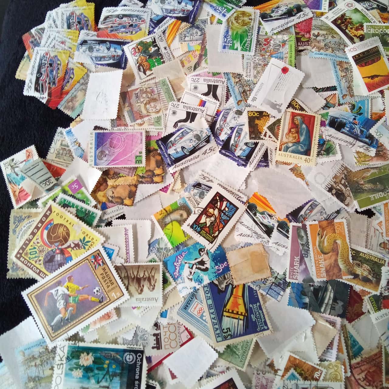 250 Grams Of Mixed World And Australian Stamps Off Paper So The Weight