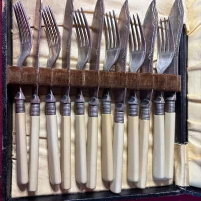 Vintage Fish Cutlery Set of Knifes & Forks