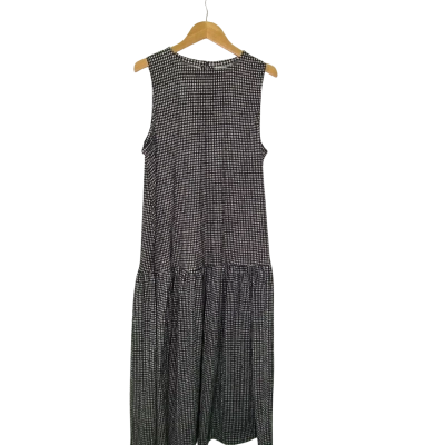 NEXT Womens  Size M Midi Dress Black  / Checked / Grey / White 