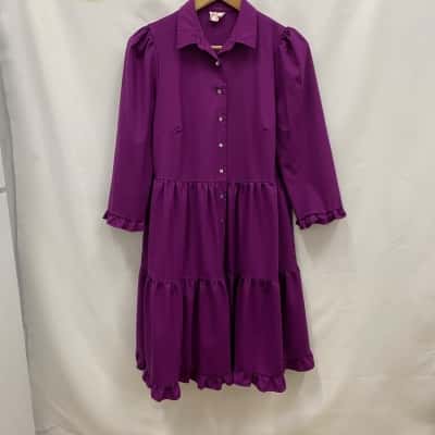 Women's Size 2 Shirt Dress Purple 