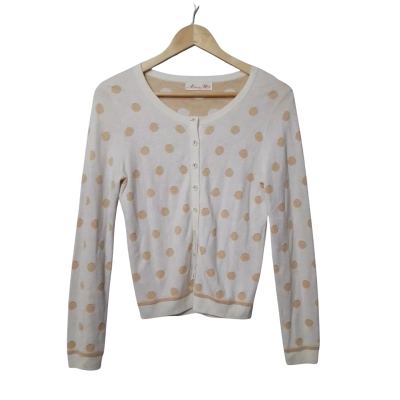 Alannah Hill Women's  Size 12 Cream Polka Dot Cardigan 