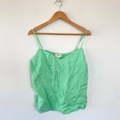 Seed Heritage Green Linen Cami Top  Size 14 