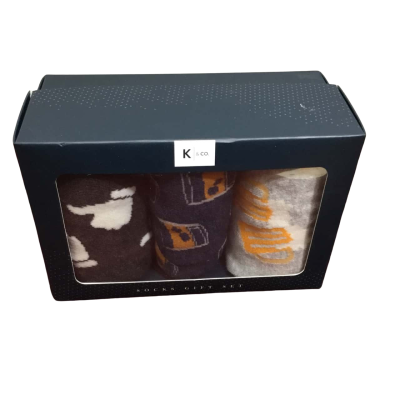  Mens K & co Multicoloured SOCKS GIFT SET. One Size