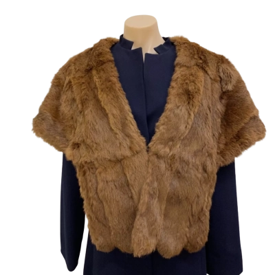 Vintage brown fur stole. Size One Size 