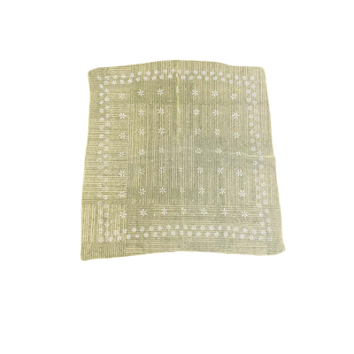  Vintage Sheer Chiffon Scarf Womens  Size S White / Yellow 64 x 64 cm