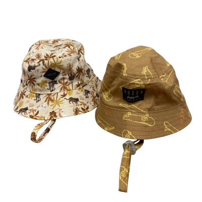 Dozer Baby Size 12-24m 48cm Bucket Hat Set Of 2 Brown / Cream 