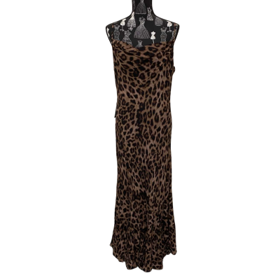 Forever New Womens  Size 16 Maxi Dress / Shoestring Strap Dress Black  / Brown BNWT