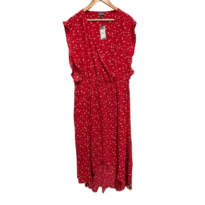 City Chic Picnic Dai Ditsy Faux Wrap Dress Size 18/M