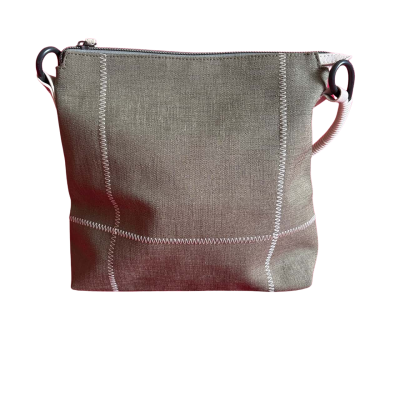  Women's Niki Canvas  Handbag Green/ Beige 