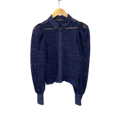 Cable Melbourne Womens  Size 8 Long Sleeve Shirt Navy Blue 