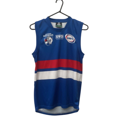 Kids AFL Western Bulldogs  Size 34 Top  Blue / Red / White 