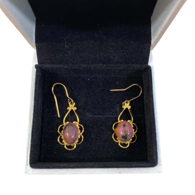 Gem Stone Gold Colour Earrings 