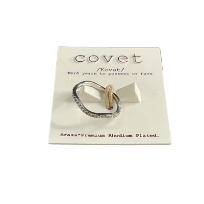 Covet Ariella Silver Rhodium plated Brass Pave Crystal Wavy Eternity ring BNWT