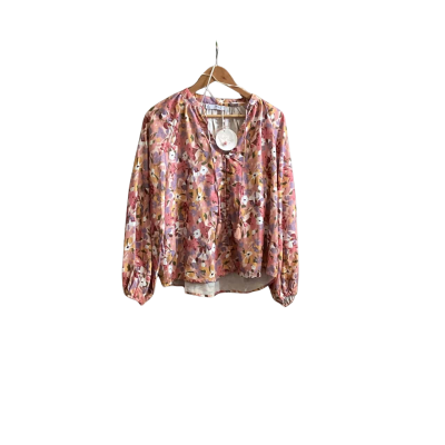 Yours truly Womens  Size 8 Long Sleeve Top Floral 