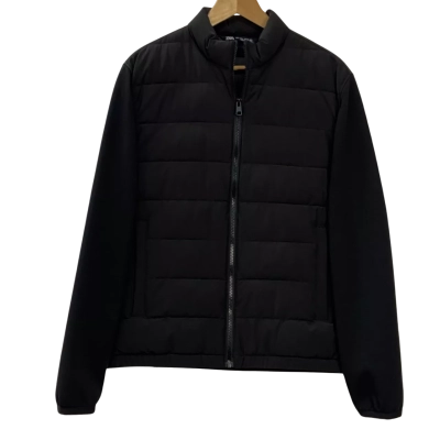 Zara - Mens Combined Quilted Puffer Jacket - Size L - Black  